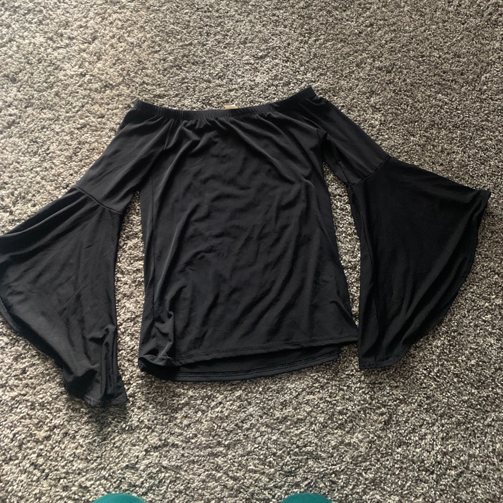 Black off the shoulder top